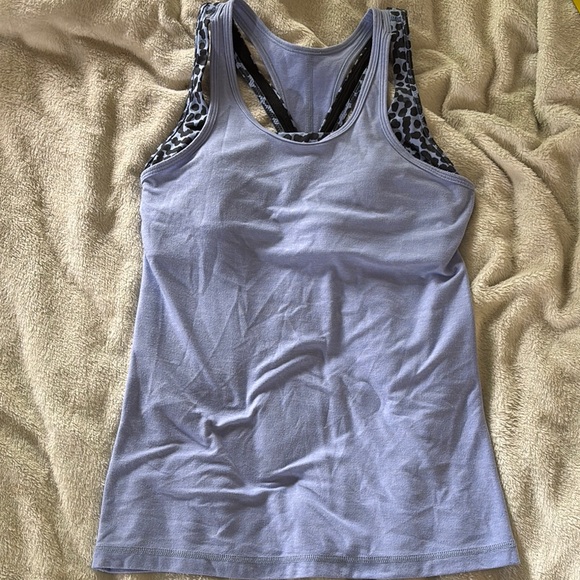 lululemon athletica Tops - Lululemon Athletica Blue and Gray Fitted Sleeveless Tank Top